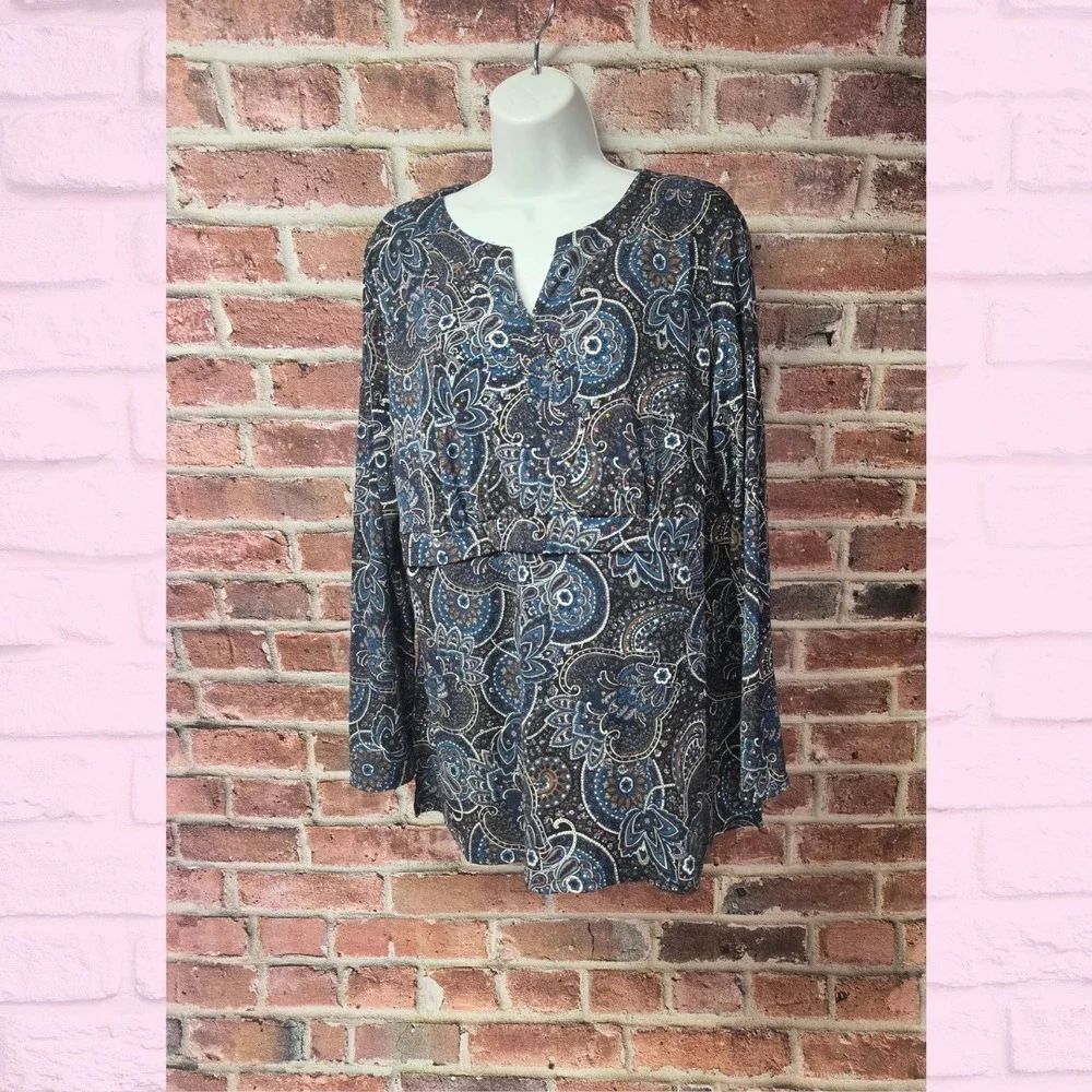 Women's INC INTERNATIONAL CONCEPTS Sequin Paisley Top Size XL